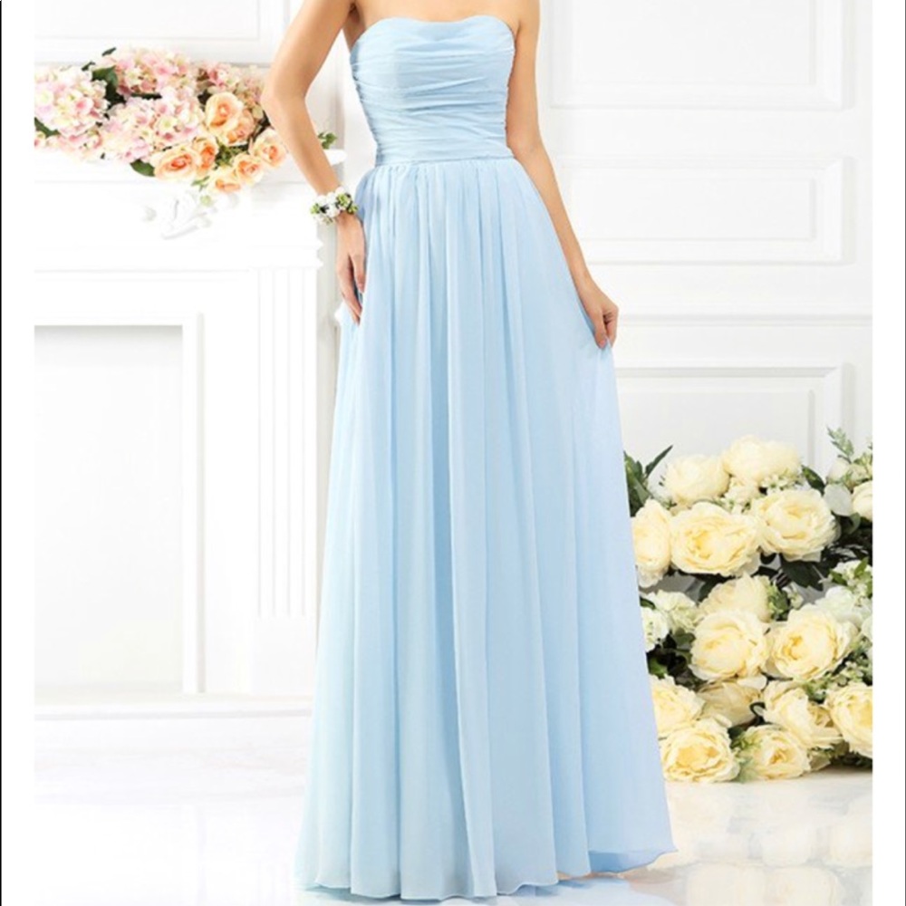 Sky blue bridesmaid dress